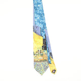 Front Front of Vintage 1990's Museum Artifacts Van Gogh Abstract Patterned Tie