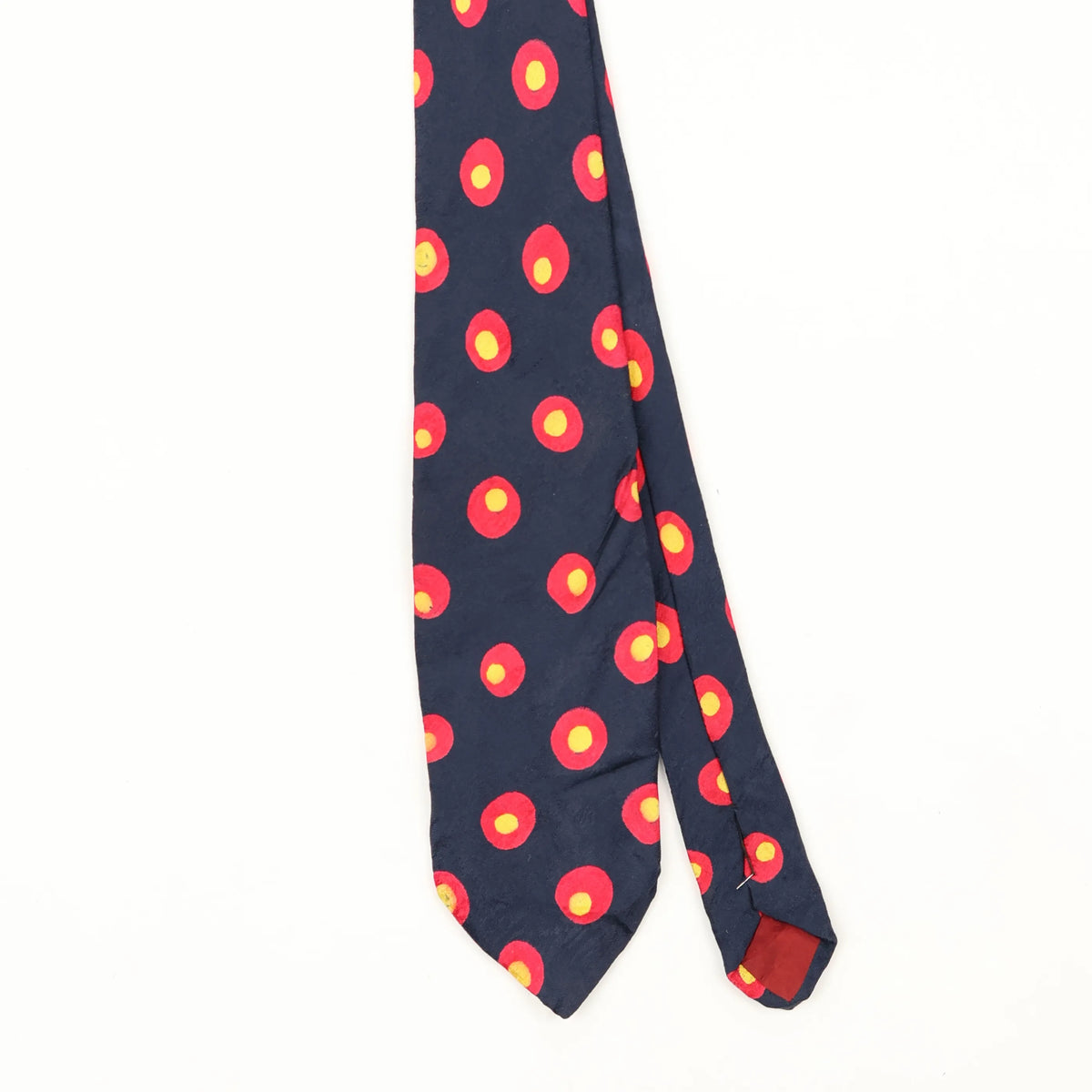 Front Front Detail of Vintage 1990's Polka Dot Patterned Tie