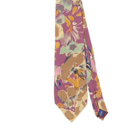 Front Front Detail of Vintage 1990's J.T. Beckett Floral Patterned Tie