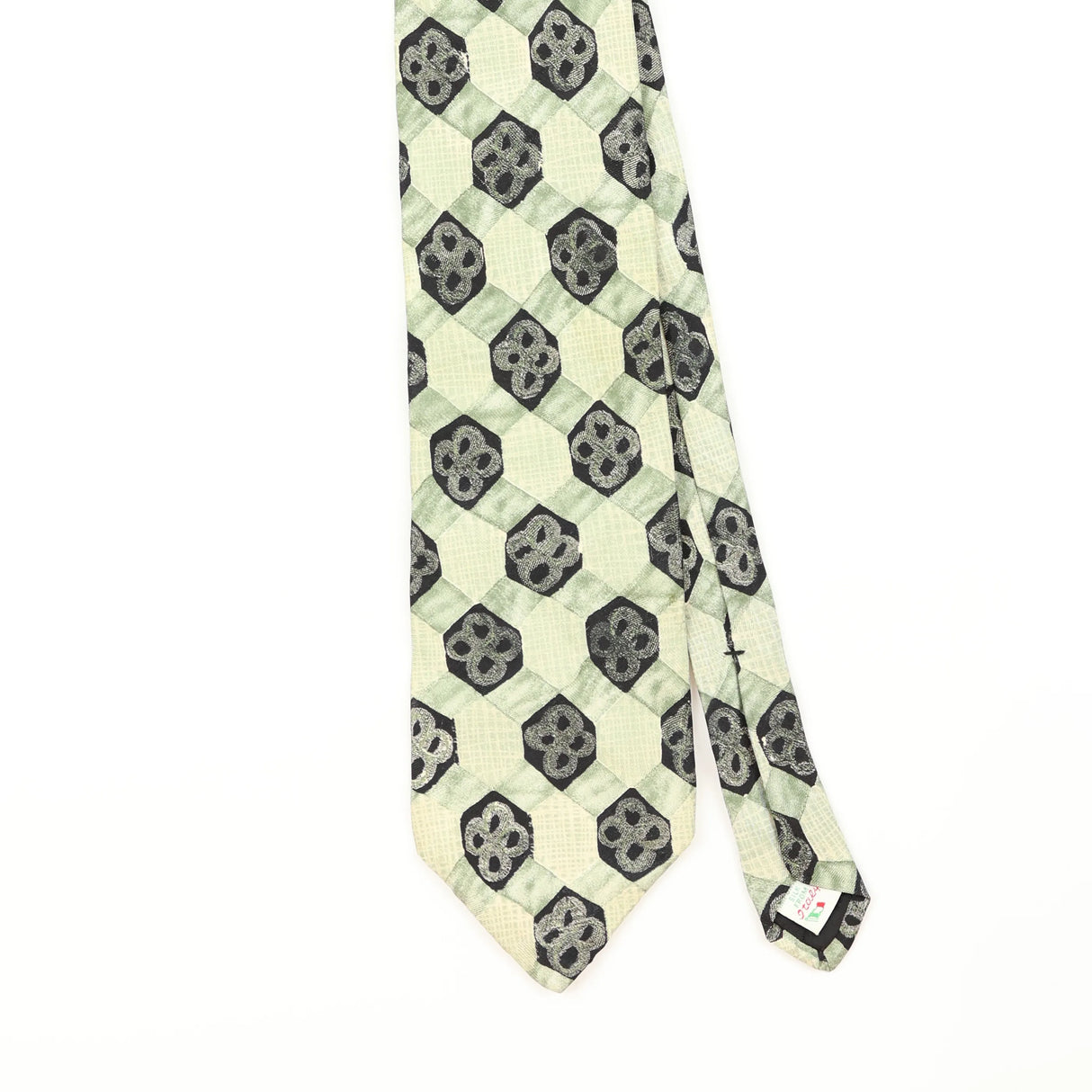 Front Detail of Vintage 1990's Geometric Patterned Tie