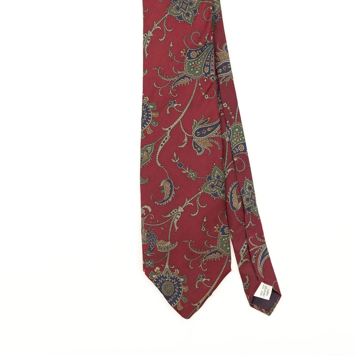 Front Detail of Vintage 1990's Izod Paisley Patterned Tie