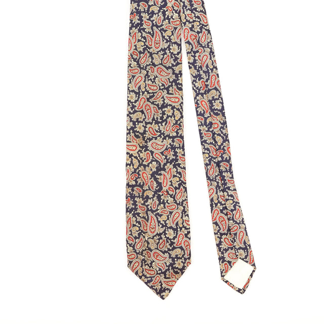 Front Detail of Vintage 1990's Paisley Patterned Tie