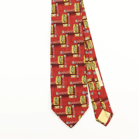 Front Detail of Vintage 1990's Robert Talbott Geometric Patterned Tie