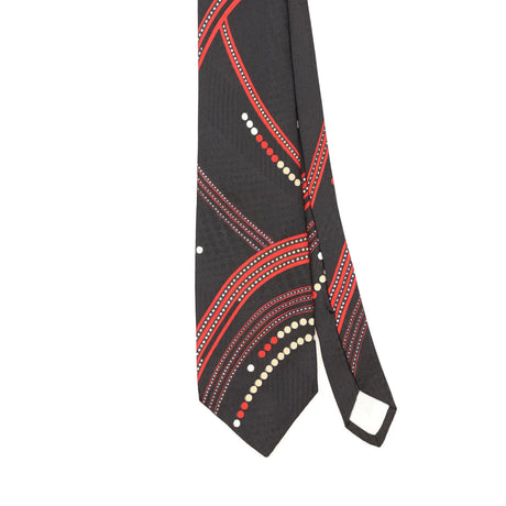 Front Front Detail of Vintage 1980's Nina Ricci Geometric Patterned Tie