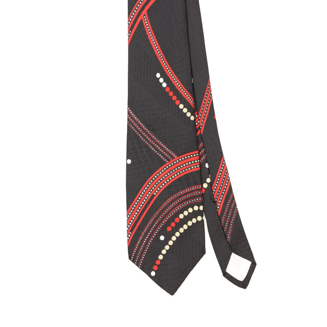 Front Front Detail of Vintage 1980's Nina Ricci Geometric Patterned Tie