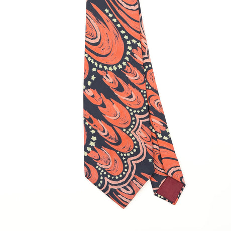 Front Front Detail of Vintage 1980's Jacques Fath Abstract Patterned Tie
