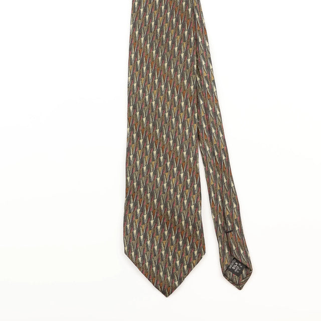 Front Detail of Vintage 1990's Turnbull & Asser Geometric Patterned Tie