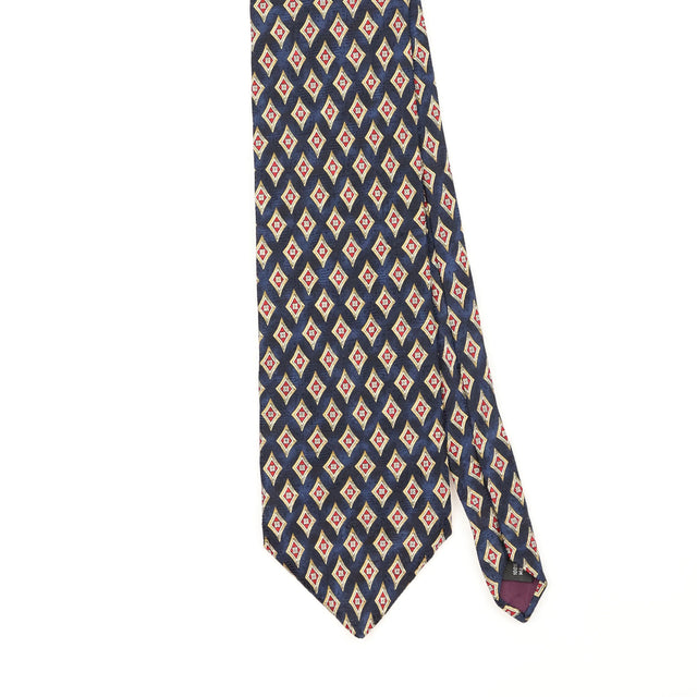 Front Front Detail of Vintage 1990's Pierre Balmain Diamonds Geometric Patterned Tie