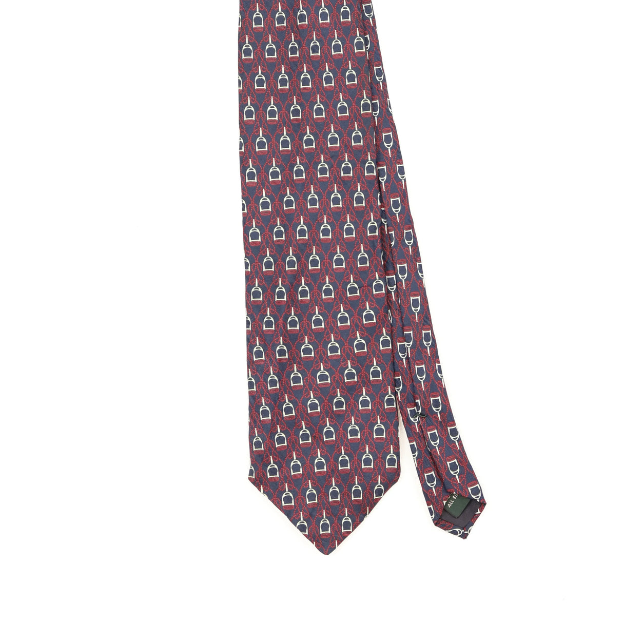 Front Front Detail of Vintage 1990's Bert Pulitzer Geometric Patterned Tie