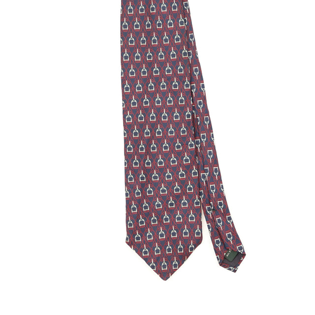 Front Front Detail of Vintage 1990's Bert Pulitzer Geometric Patterned Tie
