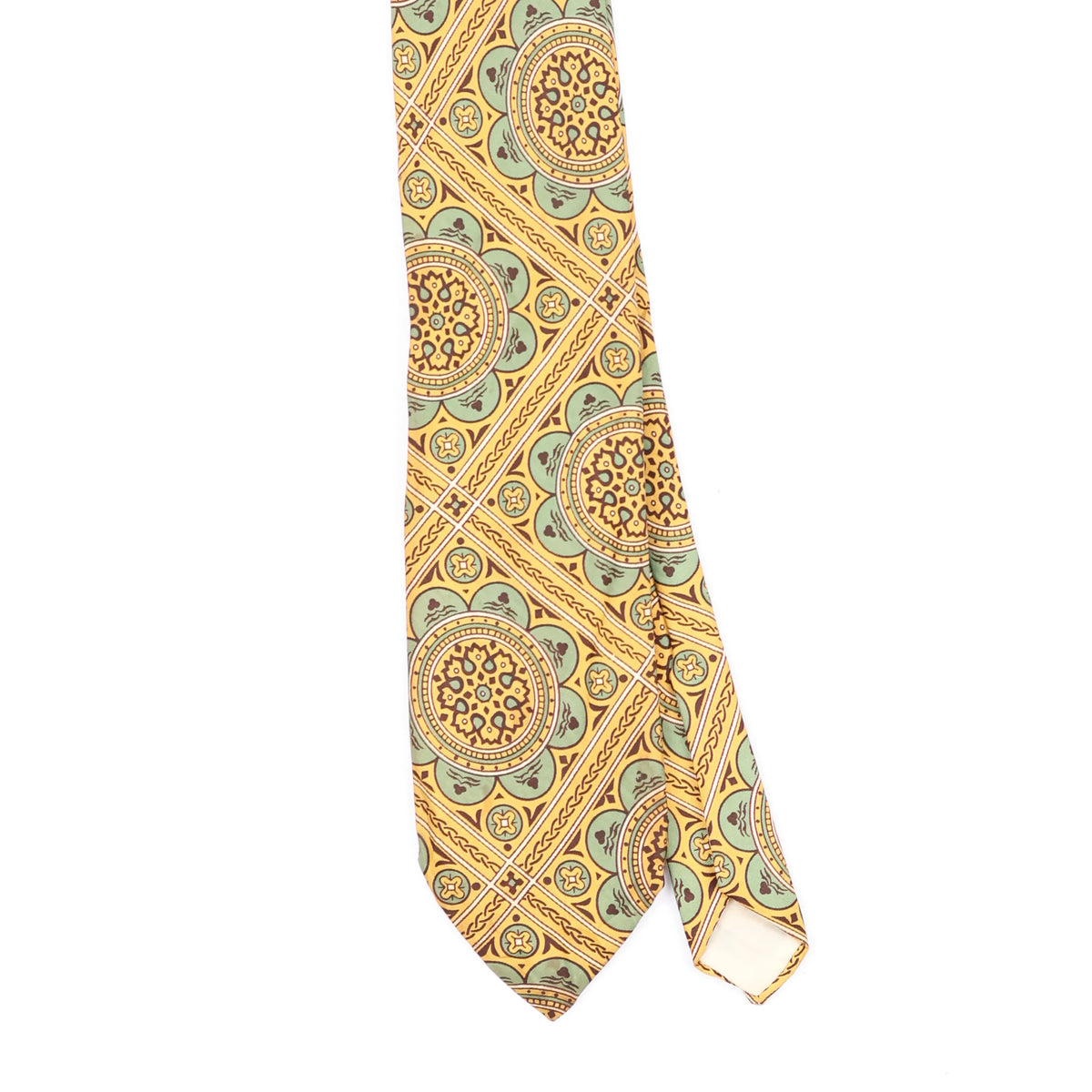 Front Front Detail of Vintage 1980's Wembley Geometric Patterned Tie