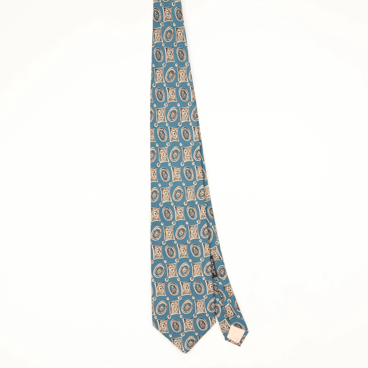 Front Front of Vintage 1980's Ted Lapidus Geometric Patterned Tie