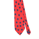 Front Front Detail of Vintage 1990's Perry Ellis Polka Dot Patterned Tie