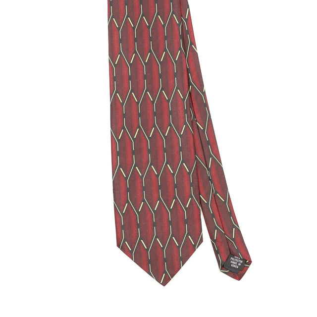 Front Front Detail of Vintage 1990's Geometric Patterned Tie