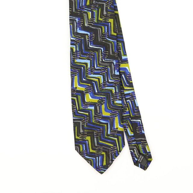 Front Front Detail of Vintage 1990's Kōlte Geometric Patterned Tie