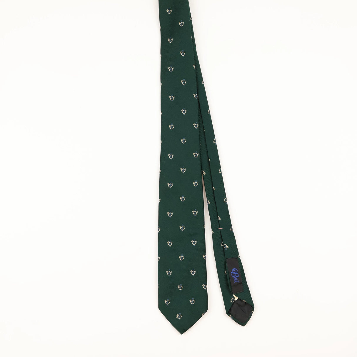 Front of Vintage 1980's Resilio French Horn Geometric Patterned Tie