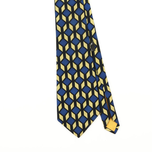 Front Front Detail of Vintage 1980's Michelsons Geometric Patterned Tie