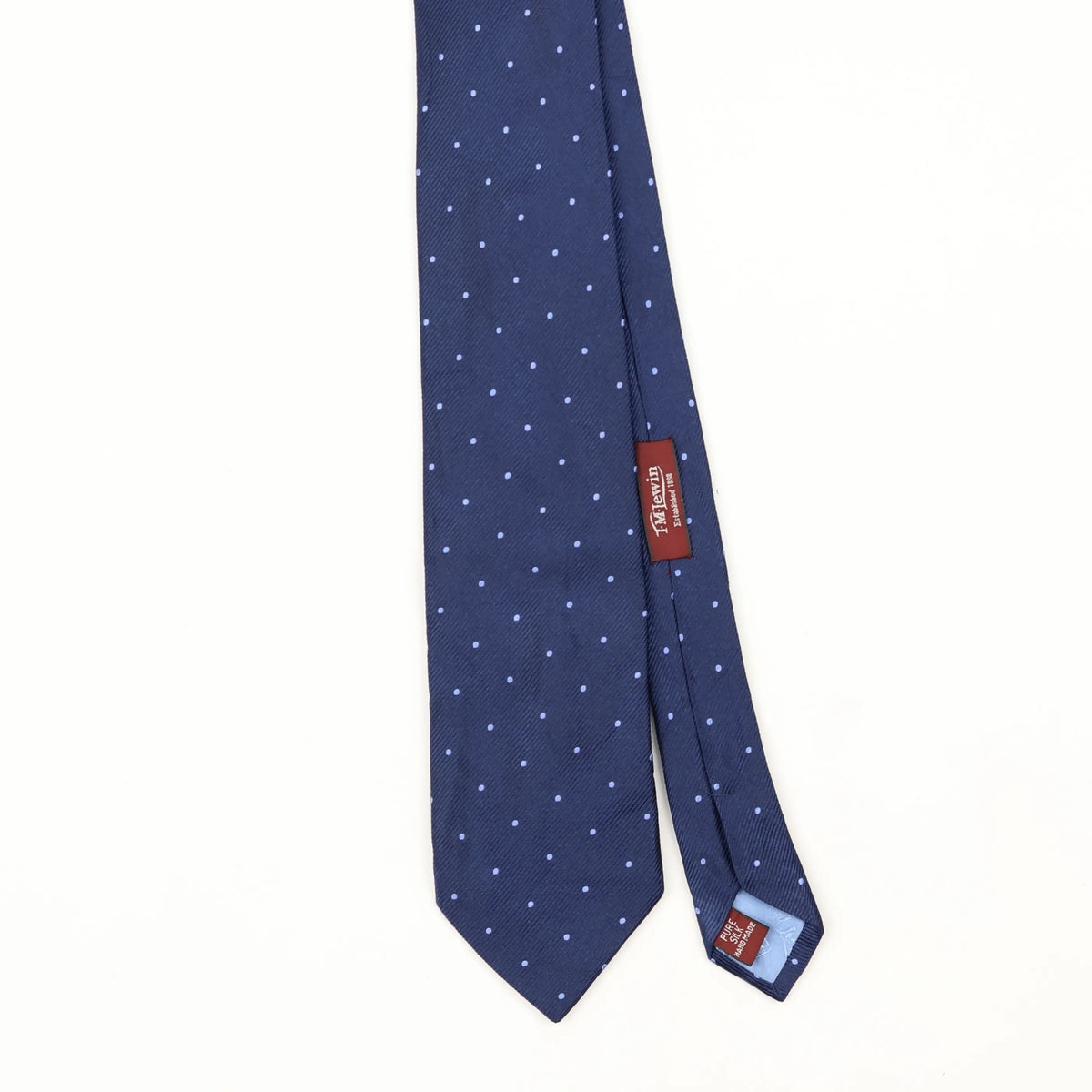 Front Front Detail of Vintage T.M. Lewin Polka Dot Patterned Tie