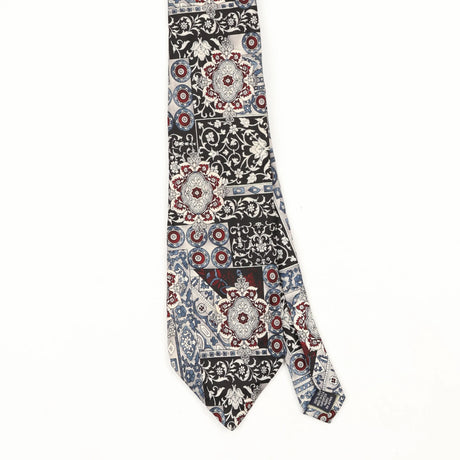 Front Front Detail of Vintage 1990's Pierre Cardin Floral Patterned Tie
