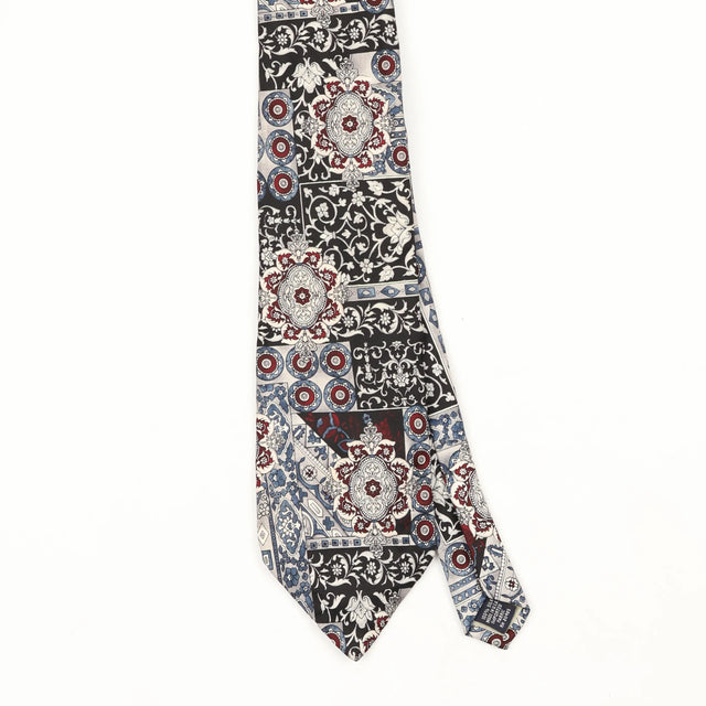 Front Front Detail of Vintage 1990's Pierre Cardin Floral Patterned Tie