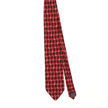 Front of Vintage 1990's Jerry Garcia Banyan Trees Geometric Patterned Tie