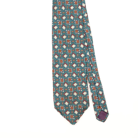 Front Front Detail of Vintage 1990's Boston Traders Geometric Patterned Tie