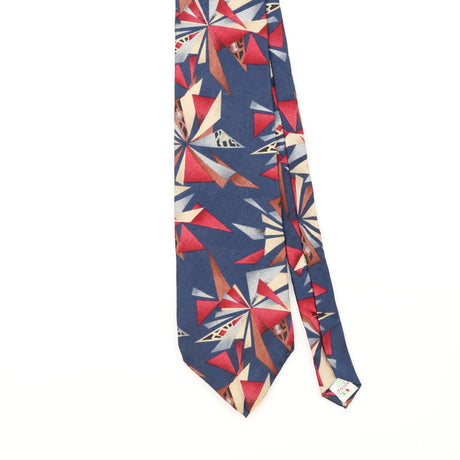 Front Front Detail of Vintage 1990's Geometric Patterned Tie