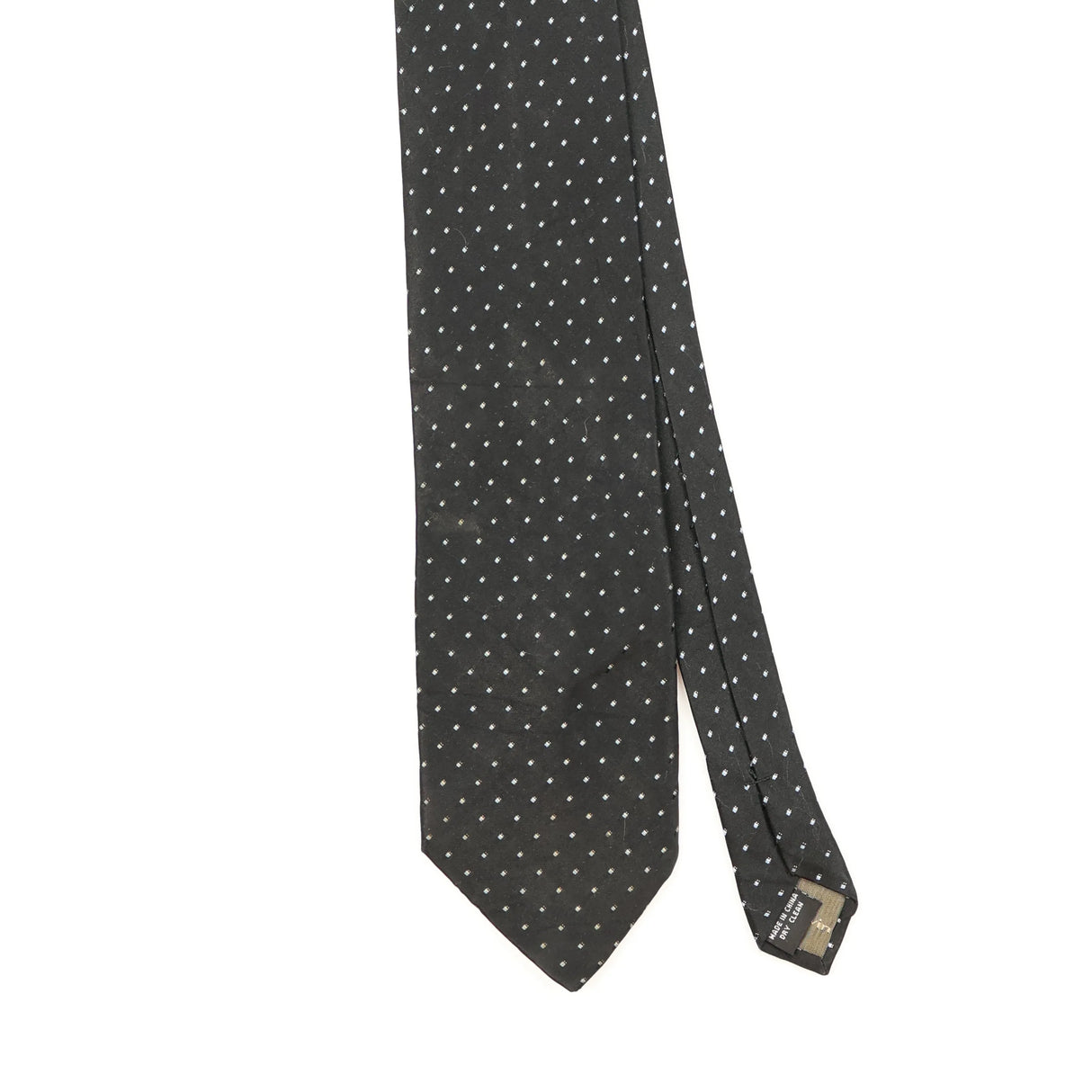Front Front Detail of Vintage Calvin Klein Polka Dot Patterned Tie