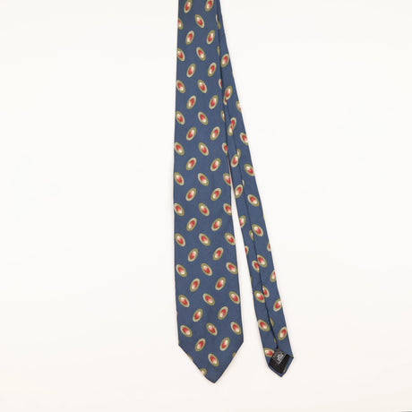 Front of Vintage 1990's Olive Geometric Patterned Tie