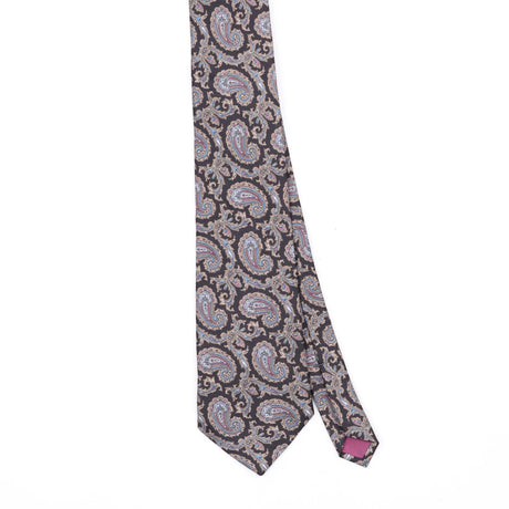 Front Front Detail of Vintage 1990's Paisley Patterned Tie