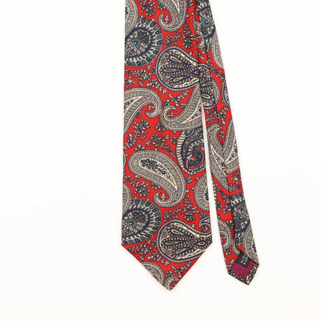 Front Detail of Vintage 1990's Paisley Patterned Tie