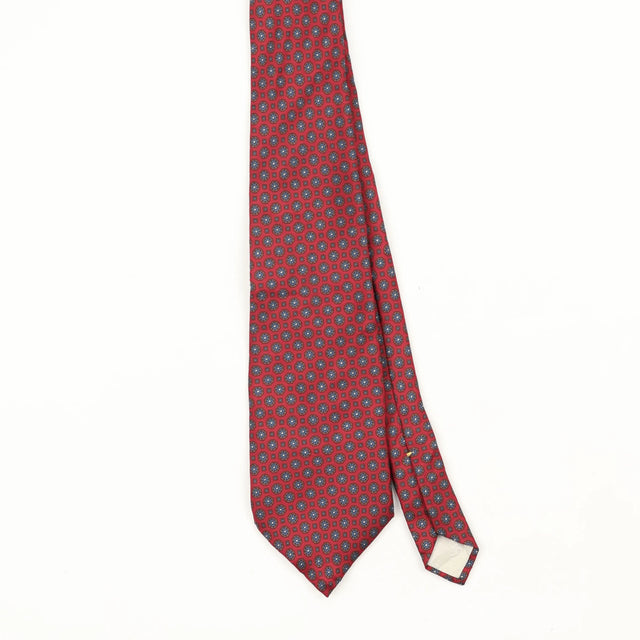 Front Front Detail of Vintage 1990's Oscar De La Renta Geometric Patterned Tie