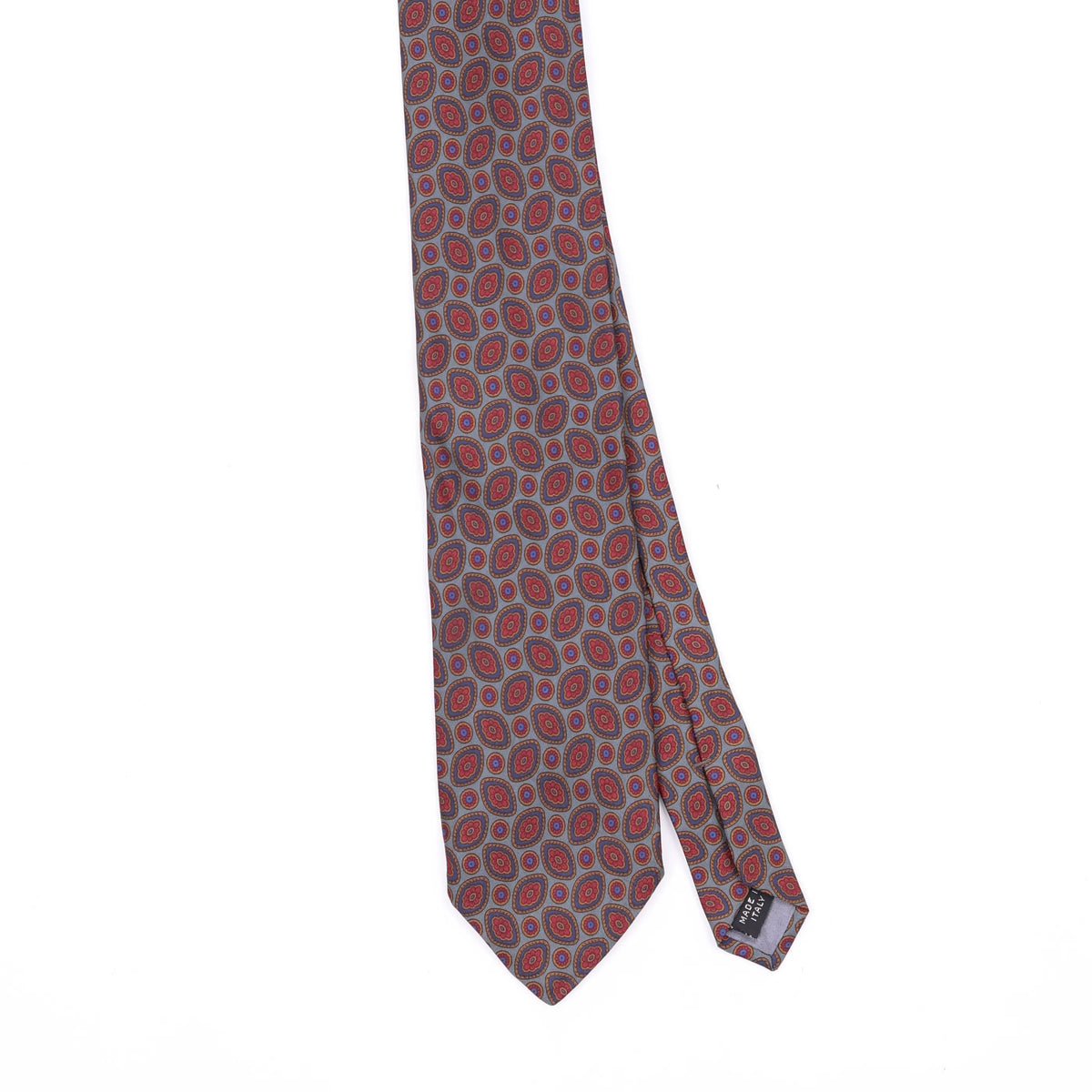 Front Front Detail of Vintage 1990's Isaco Geometric Patterned Tie