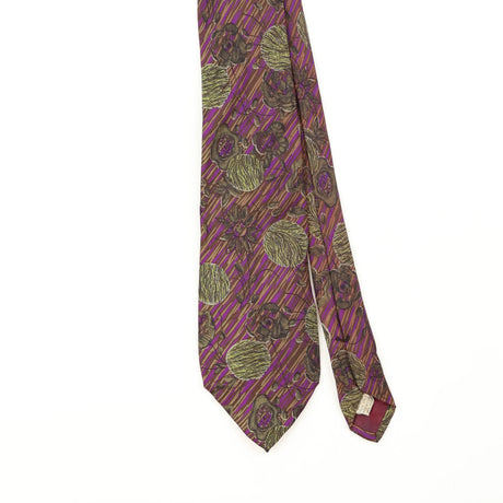 Front Front Detail of Vintage 1990's Floral Patterned Tie
