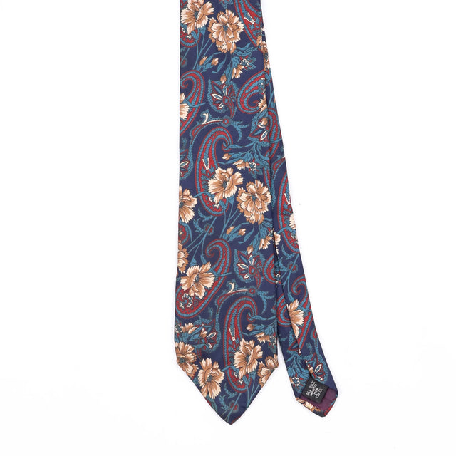Front Front Detail of Vintage 1990's Floral Patterned Tie