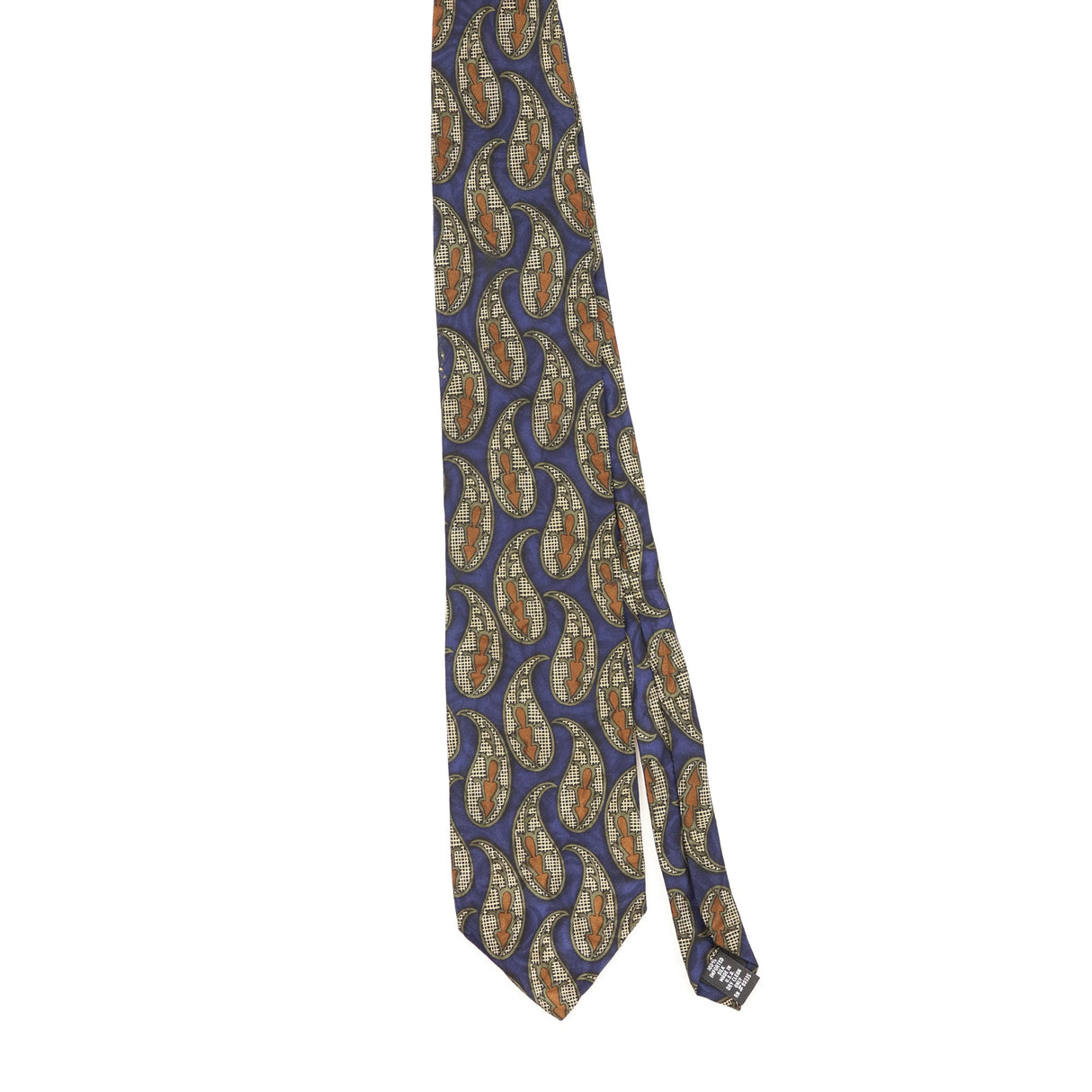 Front Front of Vintage 1990's Mulberry Paisley Patterned Tie