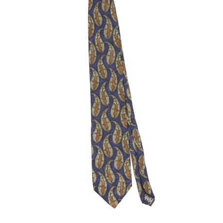 Front Front of Vintage 1990's Mulberry Paisley Patterned Tie