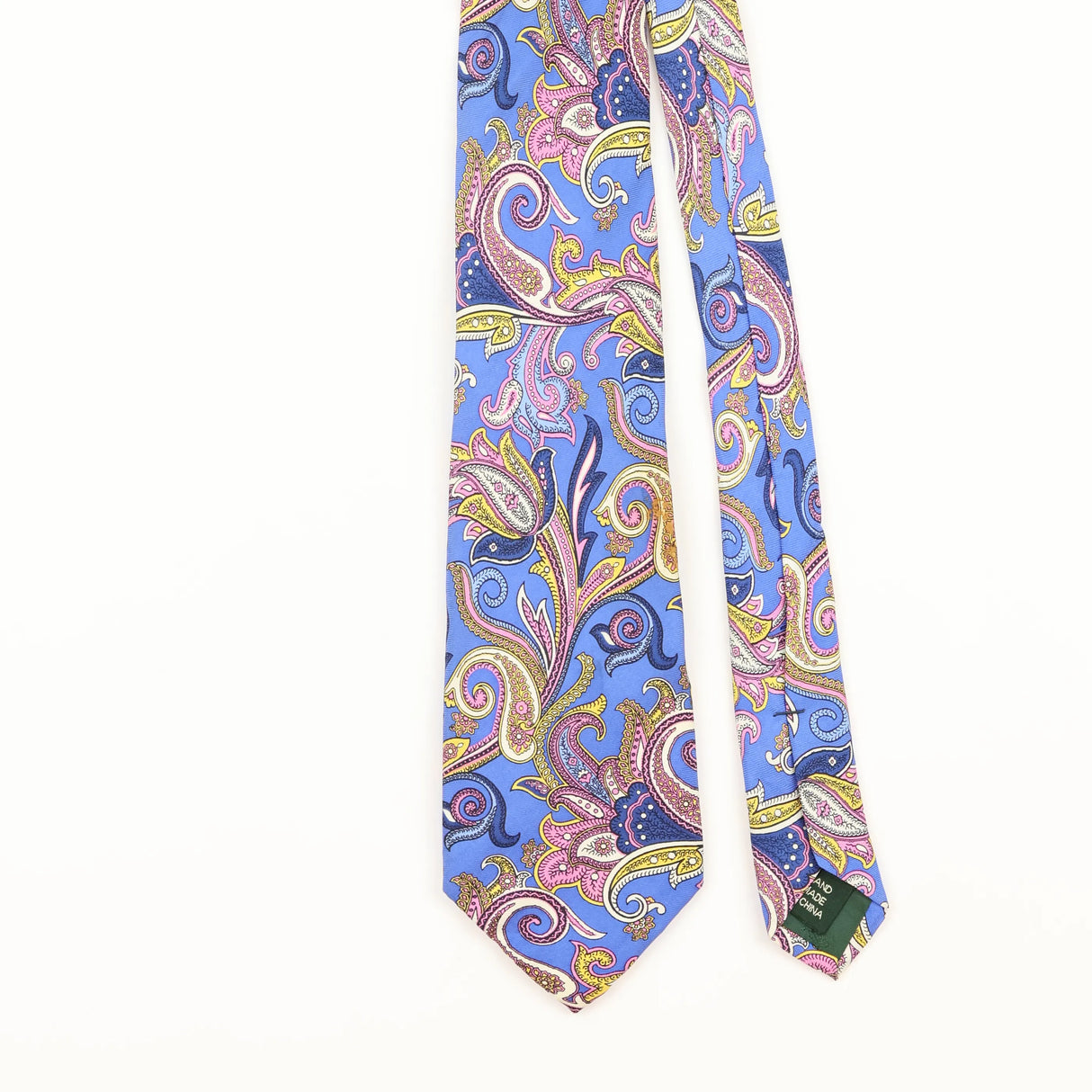 Front Detail of Vintage 2000's Ralph Lauren Paisley Patterned Tie