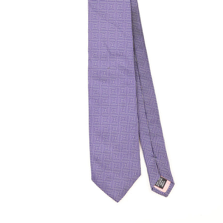 Front Front Detail of Vintage Thomas Pink Geometric Patterned Tie