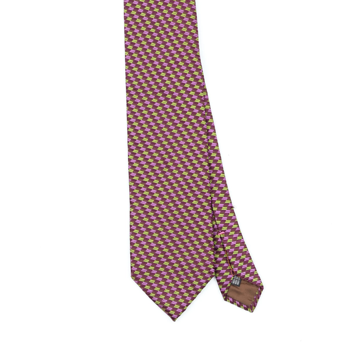 Front Front Detail of Vintage 1990's Geometric Patterned Tie