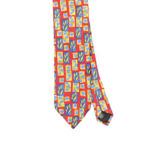 Front Front Detail of Vintage 1990's Murano Geometric Patterned Tie