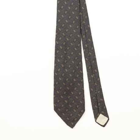 Front Detail of Vintage 1990's Oscar De La Renta Geometric Patterned Tie