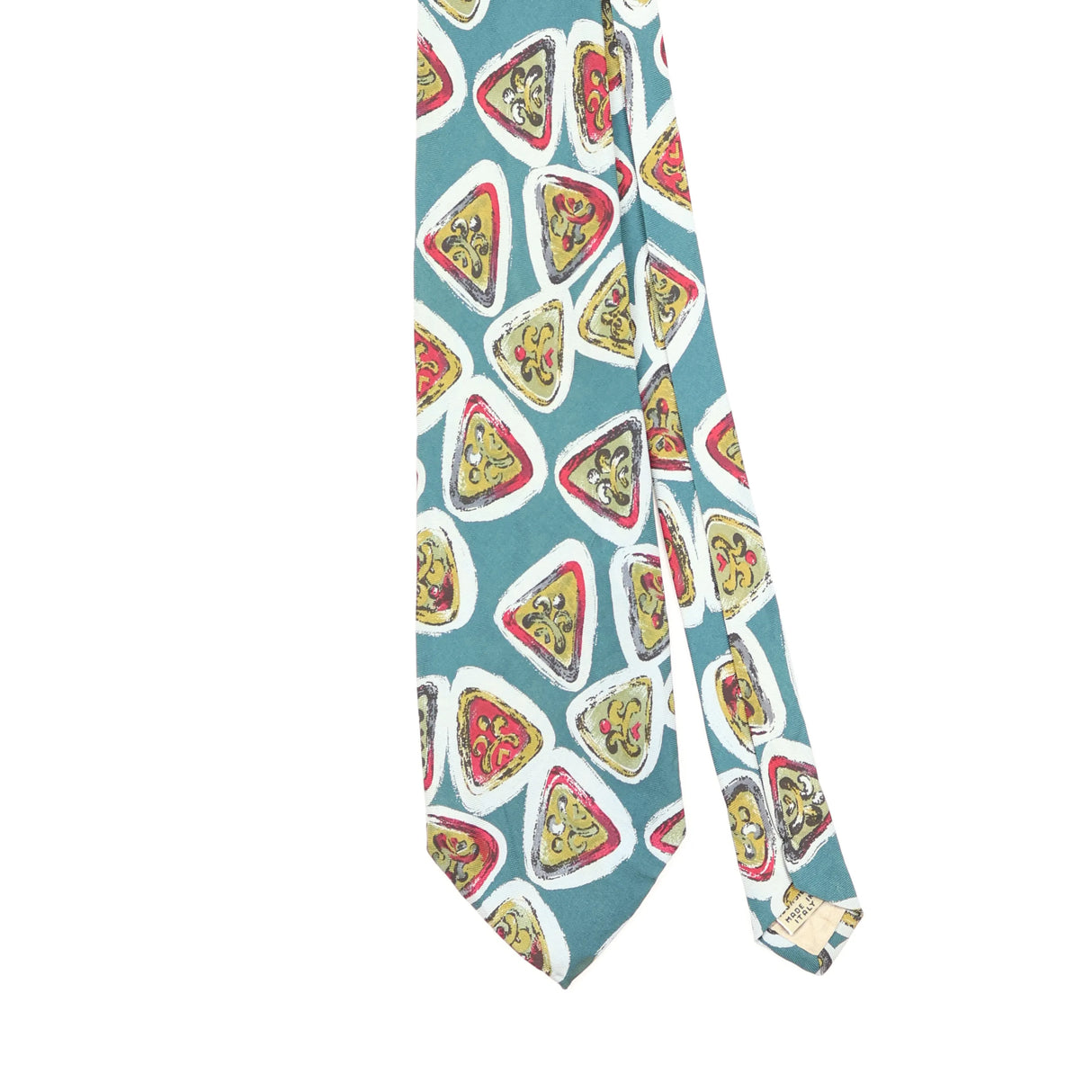 Front Front Detail of Vintage 1990's Geometric Patterned Tie