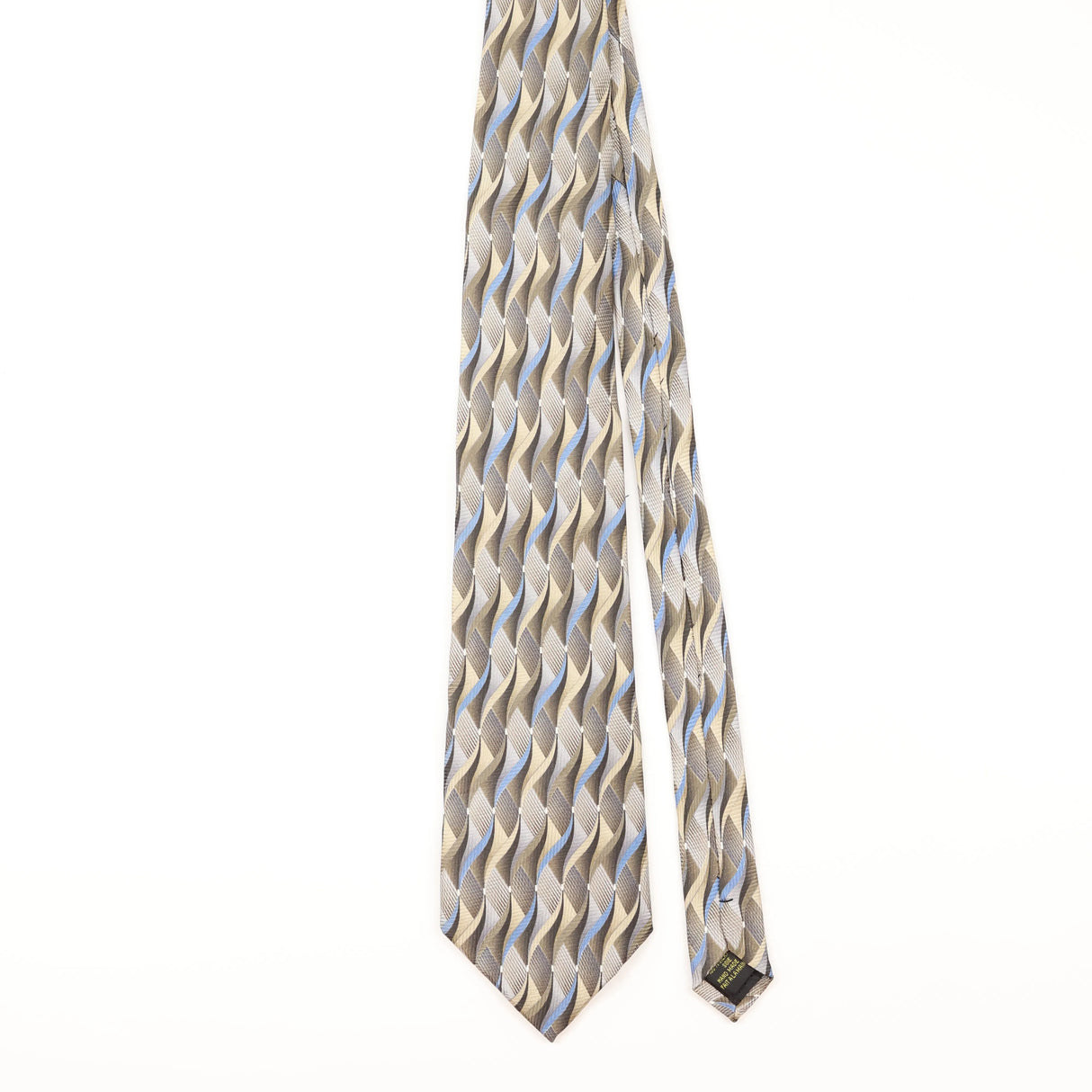 Front of Vintage Guy Laroche Handmade Geometric Patterned Tie