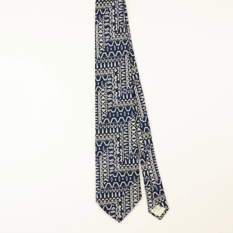 Front of Vintage Aztec Geometric Patterned Tie