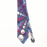 Front Front Detail of Vintage 1990's Circles Geometric Patterned Tie